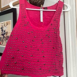 Studded Pink Sleeveless Top